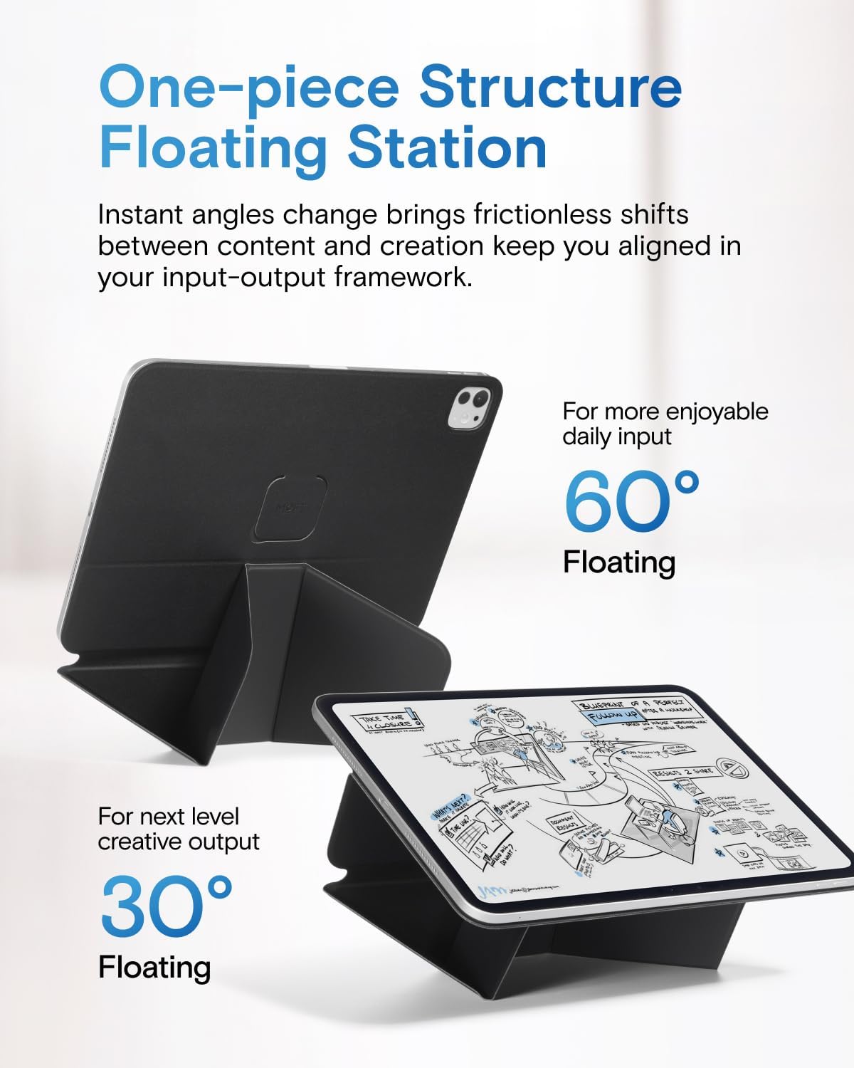 MOFT Dynamic Folio Case for iPad Pro 12.9 -inch (6th/5th/4th Generation, 2022/2021/2020), Silm Magnetic Stand Case with 20+ Viewing Angles, Auto Wake/Sleep, Ultra Thin, Jet Black