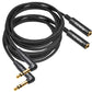 HUAELU 2Pack 6FT Right Angle 6.35mm TRS Stereo Male to Female Audio Cable,Right Angle 1/4 TRS Male to Female Stereo Headphone Guitar Extension Cable Cord for Mixer Headphone