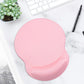 ITNRSIIET Ergonomic Mouse Pad with Gel Wrist Support Small Wrist Rest Smooth Surface Non-Slip PU Base Comfortable Office Supplies Pain Relief, 8.7 x 7.2 inches, Pink