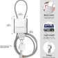 Cable Lock with 3 Keys | L 3.28ft(1m),D 1/6in(4mm) Adjustable Steel Cable Padlock | Aluminum Locks for Bikes, Gate, Lockers & Outdoor Gear | Weatherproof& Silver