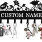 Personalized Bird Key Holder Wall Mount, Custom Metal Key Rack Key Holder with Name, Deer Cabin Wall Keys Hanger with Hooks for Entryway, Front Door, Hallway, Kitchen, Living Room