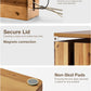 Acacia Wood Cable Management Box Round Edge - 16" L Wooden Cable Organizer Box for Electrical Hiding Cord Management - Power Strip Hider Cable Storage Box for Office, Router Wires, Under Desk