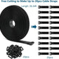 26ft Cut-to-Length Cable Straps 1in Wide with 20pcs Plastic Buckles, Adjustable Cinch Strap Free Cutting, Reusable Hook and Loop Straps for Fastening Cable Ties, Cord Straps, Wire Management