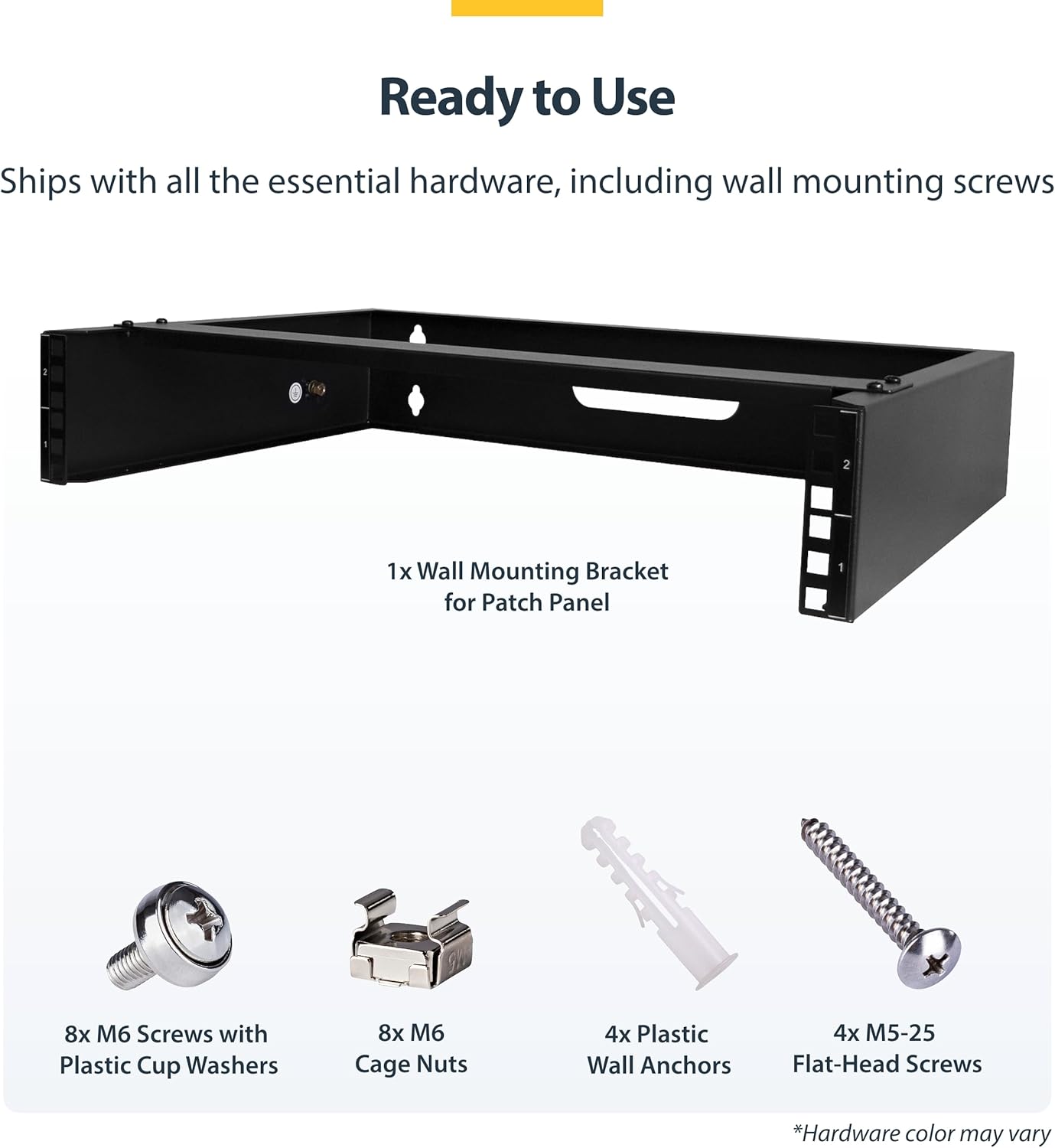 StarTech.com 2U Wall Mount Network Rack - 14 in Deep (Low Profile) - 19" Patch Panel Bracket for Shallow Server, IT Equipment, Network Switches - 77lbs/35kg Weight Capacity, Black (RACK-2U-14-BRACKET)