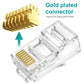 UTP RJ45 Connectors, Cat6 RJ45 Pass Through Plugs 50-Pack, Cat6 RJ45 Plugs with 50-Pack Strain Relief Boots for Solid or Standard Ethernet Cables, Transparent
