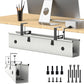 Under Desk Cable Management Tray, 30-inch No-Drill Cord Organizer with Anti-Sag Reinforced Base, Fabric Wire Management Hider for Standing Desk, Office & Gaming Accessories - Grey