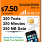 SpeedTalk Mobile SIM Card Kit for Smart Phones & Cellphones | $7.50 Monthly Plan - 250 Texts (SMS) + 250 Minutes (Talk) + 250 MB 5G 4G LTE Data | 3-in-1 Standard Micro Nano size | 30 Days USA Coverage