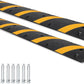 Garvee Speed Bump, 2 Pack 6 ft Rubber Speed Bumps for Asphalt Road Driveway, 25000 LBS Load Capacity Modular Cable Ramps Cable Protector Ramp Hose Protector Ramp with 2 Cord Channel