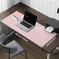 Leather Desk Pad Protector - 48 x 24" Computer Mat, Large Mouse Pad, Non-Slip, Waterproof PU Leather Blotter, Desk Cover for Office and Home (Light Pink)