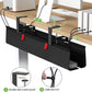 KEEGH No Drill Under Desk Cable Management Tray - 28" Cord Management Under Desk - Clamp/Screw Mount - Support Upto 70lbs - Fabric Wire Management - Gaming/PC Cable Tray Cord Hiders for Office/Home