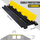 Heavy-Duty Rubber Cable Protector Ramp, Floor Cable Wire Cord Cover Speed Bumps 22000 Lbs Load Capacity, Driveway Hose Cable Ramp Protective Cover for Indoor Outdoor (Small 2-Channel x 4Pcs)