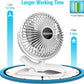 BESKAR Portable Clip on Fan Rechargeable, 4 Speeds Small Battery Operated Fans, USB Desk Fan with Strong Airflow, Sturdy Clamp Fans for Golf Cart Office Outdoor Travel Camping