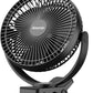 Koonie 10000mAh Clip on Fan Rechargeable, 8-Inch Battery Operated Desk Fan, USB Fan, 4 Speeds, Strong Airflow, Sturdy Clamp for Golf Cart Office Desk Outdoor Travel Camping Tent Gym Treadmill,Black