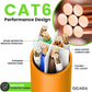 GEARit Cat 6 Ethernet Cable (100-Pack 1 Foot) Cat6 Network Patch, 10Gbps, RJ45, Snagless Cord, Gold-Plated Connectors, Internet for PC, TV, Tablet, Router, Printer, Servers, IT Data Center - Orange
