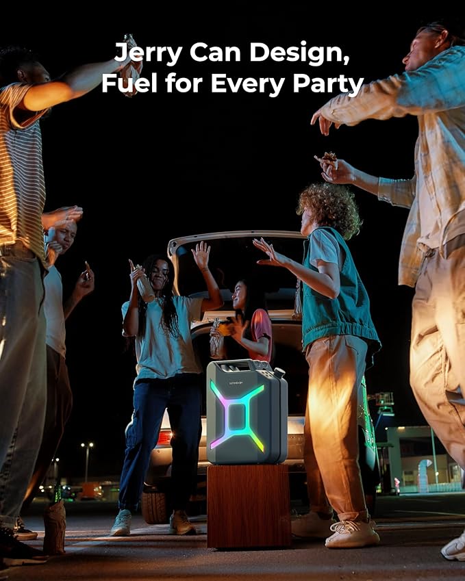 ULTIMEA Go Portable Party Speaker, 300W Wireless PartyBox with Bass Boost, RGB Light, TWS Stereo, Auracast Mode, Mic/Guitar Input, APP Control, Powerful Bluetooth Speaker for Party and Outdoor (Blue)