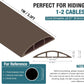 Floor Cord Cover, Cable Protector, 0.63W x 0.31H inches, Wire Cover for Extension Cords, Floor Cable Covers Prevent Cable Trips (Brown, 50-3 Feet)