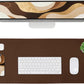 ALOANES Waterproof Mouse Pad with Durable Stitched Edge, XXXL Gaming Keyboard Pad, Non-Slip Rubber Base Mouse Mat, Extended Desk pad for Gamer, Office & Home, Brown Mousepad 35.4''x 15.7''x 0.12''