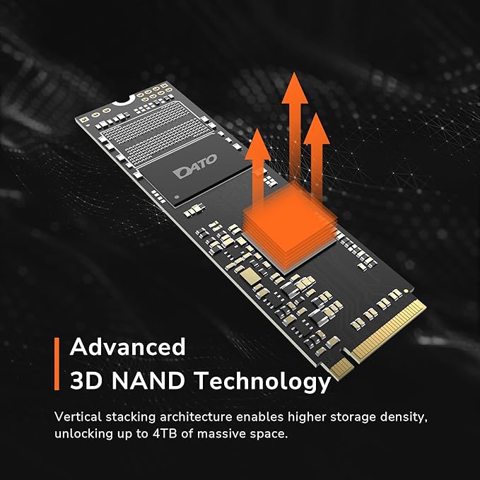 DATO 1TB M.2 SSD, M.2 2280 SSD, PCIe Gen4x4 Internal Solid State Drive for Gaming, Up to 7000/6500 MB/s, DP900 Series