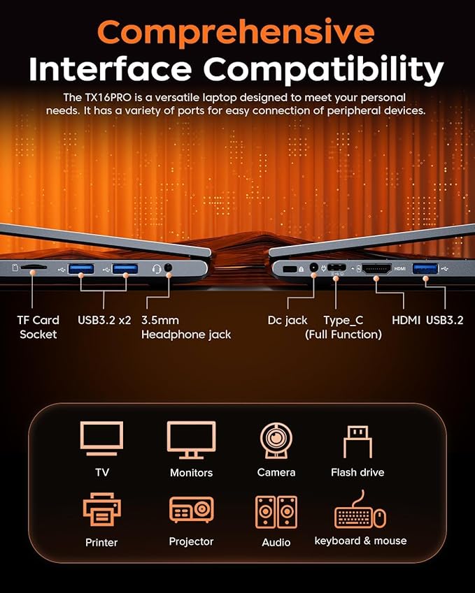 2026 New Gaming Laptop, 16.0inch Laptop Computer with AMD Ryzen 7 7730U(8C/16T, Up to 4.5GHz), 16GB RAM 512GB NVMe SSD Windows 11 Laptop, Radeon RX Vega 8 Graphics,WiFi 6, Backlit KB