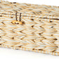 Delamu Handmade Synthetic Rattan Cable Management Box, Flat Weave Desk Organizer with Wire Management, Multi Purpose Cord Hider Box, 12.5" Lx 5.3" Wx 5.3" H, Natural & White