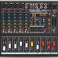 Pyle 6-Channel Bluetooth Studio Audio Mixer - DJ Controller w/ USB Drive - XLR Mic Input - +48V Phantom Power - 16 DSP Effects - MP3/WAV Playback - For Professional & Beginner Use - PMXU67BT