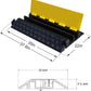 Heavy-Duty Rubber Cable Protector Ramp (1-Pack) - 2-Channel Floor Cord Cover for Driveway, Warehouse, Events - 22,000 lbs Load Capacity - Indoor & Outdoor Use - Cable Speed Bump for Hoses, Cables