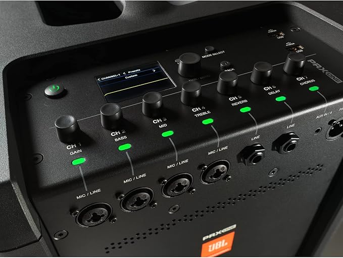 JBL Professional PRX ONE Active, Powered Column Line Array Speaker System, 20000W Peak Power, 12 Inch, Bluetooth Wireless Audio, 7-Channel Mixer, Portable PA for DJs, Musicians, Events, Black