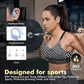 Wireless Earbuds, Bluetooth Headphones, Ear Buds with 80hr Playtime, LED Power Display, Noise Canceling, LED Power Display, IPX7 Waterproof Earphones for Gym/Workout/Sport（Blue）