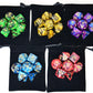 SmartDealsPro 5 x 7-Die Double-Colors Polyhedral Dice Sets with Pouches for D&D DND RPG MTG Dungeon and Dragons Table Board Roll Playing Games D4 D6 D8 D10 D% D12 D20