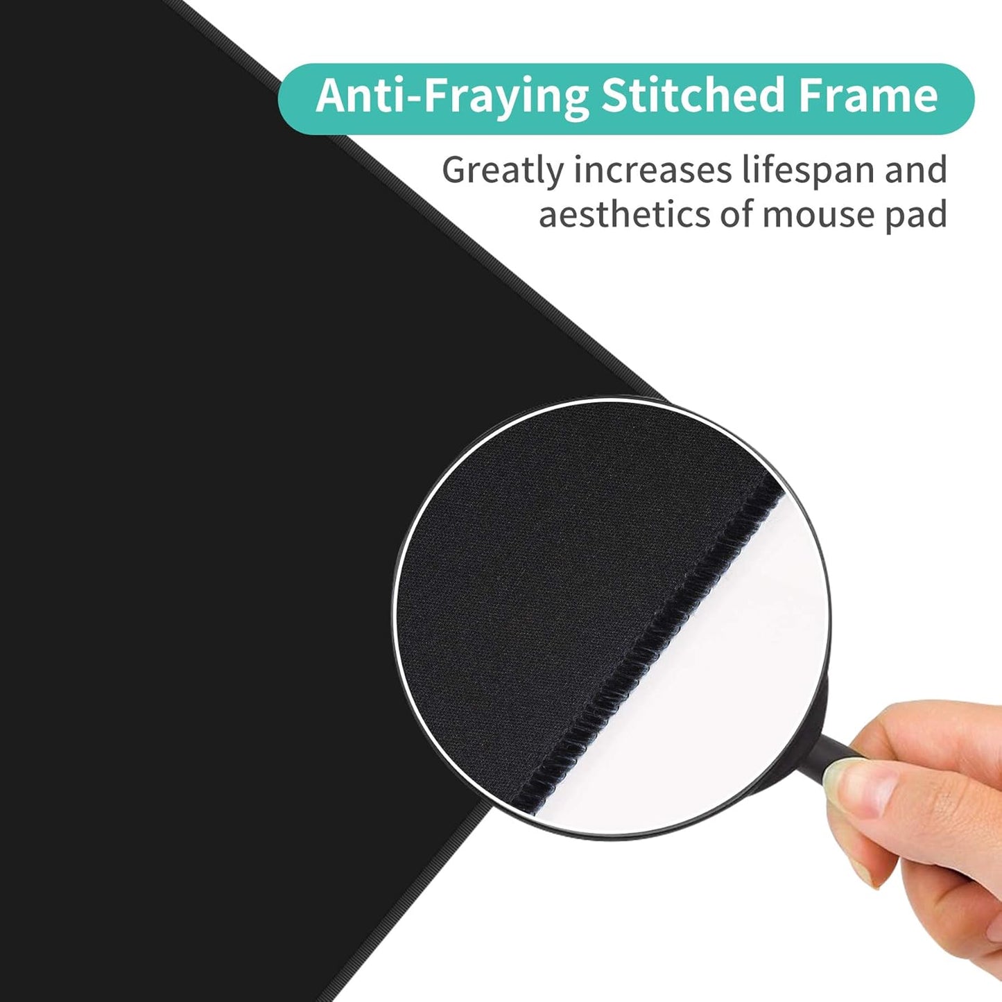 Dynippy Thin Extended Gaming Mouse Pad （31.5 * 11.8 * 0.08 inch） with Stitched Edges Large Mousepad Long XXL Keyboard and Mouse pad Desk Mat for Gaming Office & Home - Black White Marble