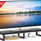 YAOHUOO 45" Large TV Riser for 32-60 inch TV, TV Riser Stand Shelf with Steel Legs, Tabletop TV Stand Riser for Home Office,Black
