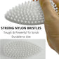 Scrub Brush for Cleaning Scrubbing Heavy Duty Stiff Nylon Bristles Cleaning Brush Multi-Purpose, White & Small Size