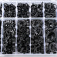 OAUTOO 190pcs Wire Loom Routing Clips Push Mount Cable Tie Assortment