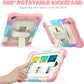 SEYMAC stock Case for iPad mini 5/4 with Screen Protector Pencil Holder [360 Rotating Hand Strap] & Stand, Drop-Proof Case for iPad mini 5th/4th Generation 7.9 inch (Yellowish+Rose)
