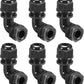 LeMotech M12 Cable Gland, 90 Degree Adjustable 4-8mm Strain Relief, Cord Connectors Nylon Joints with Gaskets, 6 Pcs, Black
