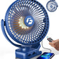 8-inch Clip-on Fan - 12000mAh Portable Rechargeable Battery, 3 Speeds, Strong Airflow, USB, Small Desk, Personal Quiet for Office, Stroller, Bedroom and Camping