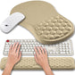 Hokafenle 2 in 1 Ergonomic Mouse Pad Wrist Support & Wrist Rest for Computer Keyboard Set, with Relieve Carpal Tunnel Pain Massage Bulge and Full Memory Gel Design (2In1 Set, Beige)