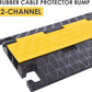 Heavy-Duty Rubber Cable Protector Ramp (4-Pack) - 2-Channel Floor Cord Cover for Driveway, Warehouse, Events - 22,000 lbs Load Capacity - Indoor & Outdoor Use - Cable Speed Bump for Hoses, Cables