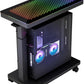 EUREKA ERGONOMIC Height Adjustable Computer Tower Stand, Illuminated Glass Panel PC Stand w/RGB Lights, 2-Tier CPU Holder Cart Under Desk, PC Floor Stand for Office Gaming, APP Control