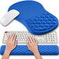 Hokafenle 2 in 1 Ergonomic Mouse Pad Wrist Support & Wrist Rest for Computer Keyboard Set, with Relieve Carpal Tunnel Pain Massage Bulge and Full Memory Gel Design (2In1 Set, Dg Blue)