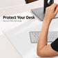 YSAGi Leather Desk Protector, Office Mat, Large Mouse Mat, Non-Slip PU Leather Blotter, Laptop Desk, Waterproof Writing Pad for Office and Home (White, 31.5" x 15.8")