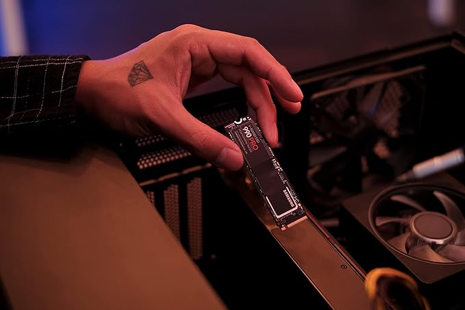 Samsung 990 PRO SSD 1TB PCIe 4.0 M.2 2280 Internal Solid State Hard Drive, Seq. Read Speeds Up to 7,450 MB/s for High End Computing, Gaming, and Heavy Duty Workstations, MZ-V9P1T0B/AM