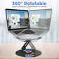 Swivel Laptop Stand for Desk, Adjustable Height Aluminum Computer Stand with 360 Rotating Base, Foldable Ergonomic Riser, Portable Laptop Holder Compatible with MacBook, All Laptops 10-17'', Black