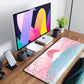 Aesthetic Japanese Cherry Blossom Desk Mat Cute Pastel Blue Color XL Sakura Gaming Mouse Pad Anime Mousepad for Women Desk Office Girl Gamer Cherry Blossoms Mouse Pads Fun Desktop Mat 31.5x11.8 in