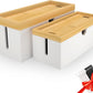 Bamboo Cable Management Box, Large Cord Organizer Box Cable Box to Hide Wires & Power Strips for Desktop Storage Cord Holder for Office Home,No Assembley Required