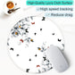ITNRSIIET Round Mouse Pad with Stitched Edge Premium-Textured Waterproof Non-Slip Rubber Base Desktop Protection Mat Diameter 8.7 inches, Flowers and Butterflies