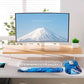 Mouse Pad Wrist Support, Laokiiy 2 in1 Keyboard Wrist Rest+ Ergonomic Mouse Pad, Non-Slip Wrist Rest for Computer Keyboard, Made Easy Typing & Relieve Wrist Pain Ocean Blue