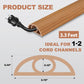 Floor Cord Cover for Wires on Floor Self Adhesive Cord Hider Floor Cable Management Wire Covers for Cords Protector Prevent Cable Trips Cord Cavity W 0.32" x H 0.32", Brown Wood, 3.3Ft