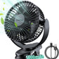 USB Personal Clip on Fan 5000mAh Battery Operated 6in, Type C, 3 Speed, 720° adjustment, Small Portable Fan for Table, Bedroom, Desk, dormitory, Camping, Stroller, Golf Cart