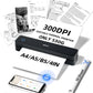 Portable Thermal Printer for Travel - 300DPI Mobile Inkless Printers, Wireless Small Printer for Home Use, Office, Vehicles, Bluetooth Printers Supports 8.5" x 11" US Letter & A4 & A5 Size, Black